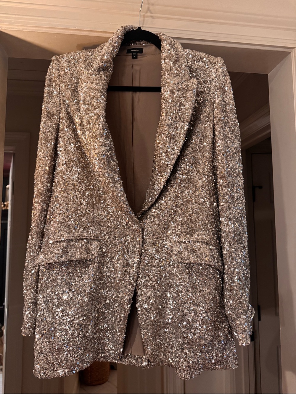 Express Champagne Sequin Blazer